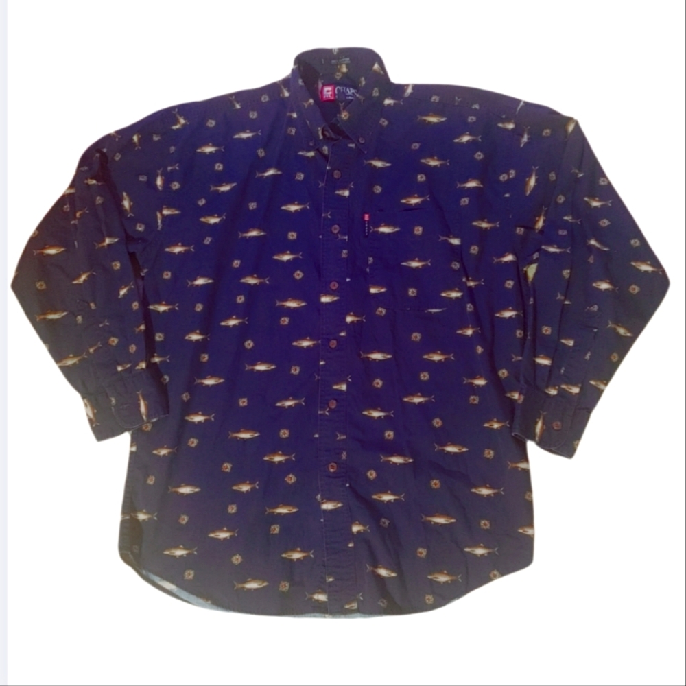 CHAPS Ralph Lauren | Button Up Long Sleeve Mens Fisherman Shirt.